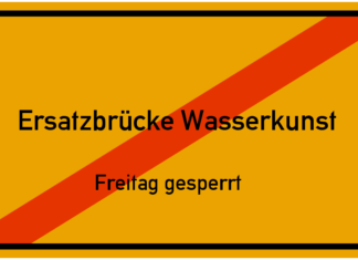 Ersatzbrücke an der Wasserkunst am Freitag gesperrt