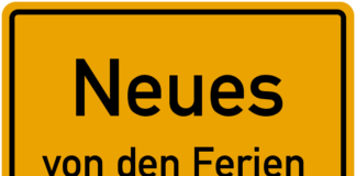 Schild: Neues von den Ferien