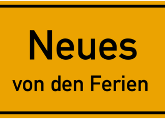 Schild: Neues von den Ferien