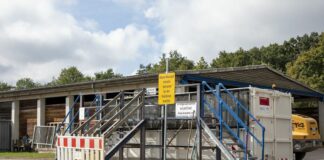 Grüngut-Container auf dem Betriebshof in Langenhagen