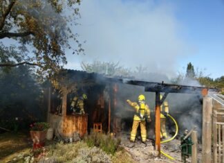 Feuer zerstört Gartenlaube in Hannovers Südstadt