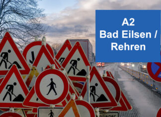 A 2: Bauarbeiten zwischen Bad Eilsen und Rehren