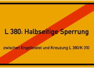 L 380: Halbseitige Sperrung zwischen Engelbostel und Kreuzung L 380/K 310