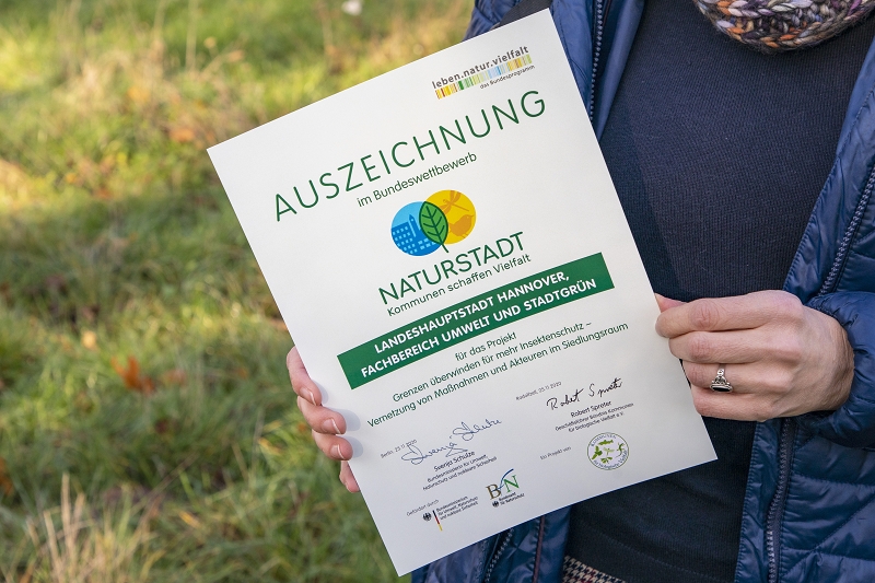 Landeshauptstadt Hannover und hanova für gemeinsame Projektidee im Bundeswettbewerb „Naturstadt – Kommunen schaffen Vielfalt“ ausgezeichnet