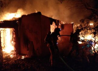 Feuer zerstört Gartenlaube im Stadteil Seelhorst