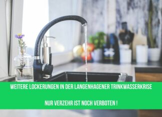 Weitere Lockerungen für die von der Trinkwassernot betroffenen Langenhagener Bürger zum Wochenende – Nur Verzehr und Zubereitung von Speisen weiter verboten