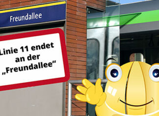 Linie 11 endet an der „Freundallee“