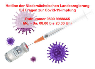 Niedersächsische Landesregierung startet Hotline für Fragen zur Covid-19-Impfung