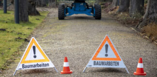 Baumarbeiten - Warnschilder