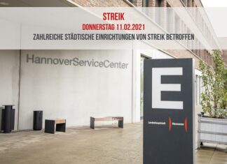 Donnerstag 11.02.2021: Zahlreiche städtische Einrichtungen von Streik betroffen