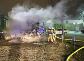 LKW gerät auf Firmengelände in Brand