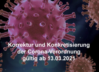 Korrektur und Konkretisierung der Corona-Verordnung