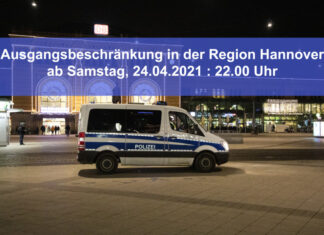 Ausgangsbeschränkung gilt ab Sonnabend, 24. April, 22 Uhr Ausgangsbeschränkung - Polizei