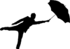 Silhouette Mann mit Schirm
