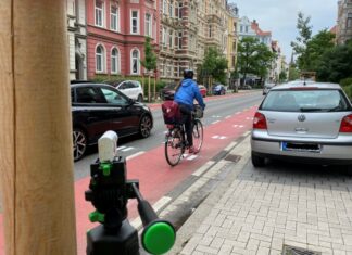 Polizei im Einsatz für mehr Sicherheit im Radverkehr Seitenabstandsmessung