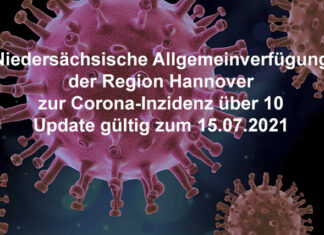 Allgemeinverfügung der Region Hannover zur Corona-Inzidenz über 10 ist veröffentlicht Grafik