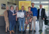 Von links: Annegret von Collande (Ortsverband ASB Hannover), Anke Schneider, Marion Hartung (beide vom ambulanter Kinder- und Jugendhospizdienst), Dietrich Schwinger (Ortsverband ASB Hannover) , Brigitte Sudmann (ambulanter Kinder- und Jugendhospizdienst), Thomas F. Göing und Udo Zachries (ASB-Geschäftsführer).