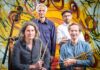 Jens Düppe Quartett, Links unten, Jens Düppe, Rechts, Fred Köster,oben links Christian Ramond, Lars Düppler , rechts oben, Siegburg 13.5.2021