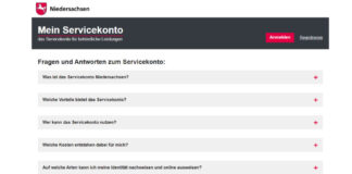 Bildschirmdruck Serviceportal Niedersachsen