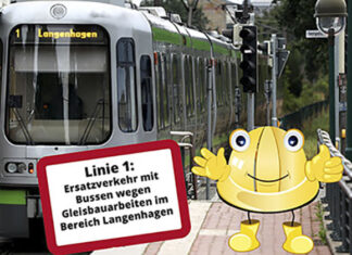Linie 1: Stadtbahn pausiert zwei Wochen im Bereich Langenhagen Schienenersatzverkehr - Linie 1