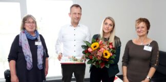 Anke Schneider (KiHo), Jochen Bitzer und Tatjana Celik (Dachser) sowie Birgit Sudmann (KiHo)