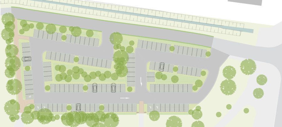 Entwurf des neugestalteten Parkplatzes am Silbersee