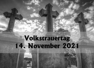 Kranzniederlegungen und Gedenkzeremonien anlässlich des Volkstrauertags am 14. November 2021 in Langenhagen Grabkreuze