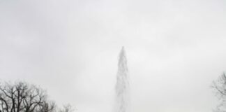 Probelauf des Wasserspiels in Steinhude