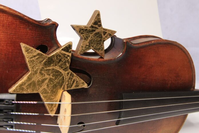 Geige mit Weihnachtsstern