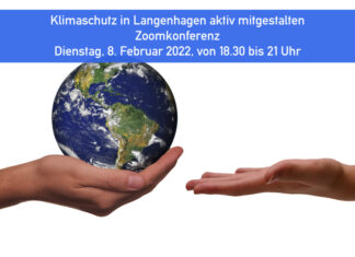 Dabei sein und mitgestalten – für eine klimafreundliche Zukunft in Langenhagen Grafik Erdkugel - Hand in Hand - Klimaschutz