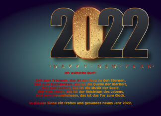 Allen Leser*innen ein frohes und gesundes neues Jahr 2022 Neujahrswünsche 2022