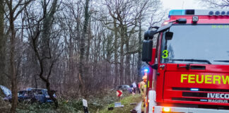 Fahrzeug schleudert durch die Luft, überschlägt sich und landet im Wald