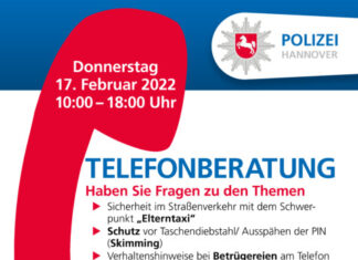 Präventionsangebot: Infotelefon am 17. Februar 2022 – Polizei beantwortet Ihre Fragen Plakat Infotelefon der Polizei