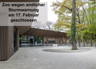 Erlebnis-Zoo Hannover wegen amtlicher Sturmwarnung am 17. Februar geschlossen Eingang Zoo Hannover