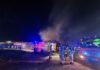 Großaufgebot der Feuerwehr Lehrte im Einsatz auf Recycling-Betrieb für Holz