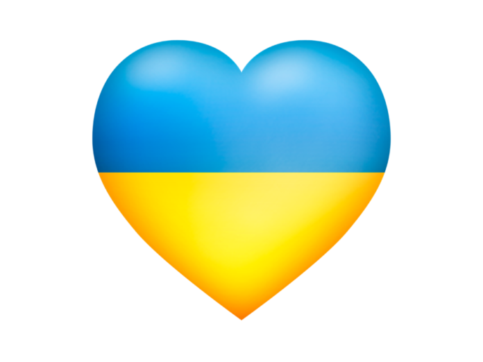 Grafik - Herz in Farben der Flagge der Ukraine