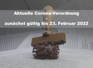 Erneute Verlängerung der Winterruhe – Corona-Verordnung gültig bis zum 23. Februar 2022 Symbolbild - Update Corona-Verordnung
