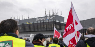 Am Flughafen Hannover streiken die Beschäftigen.