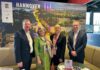 Geschäftsführer Region Nord & West Aurelis Real Estate, Kay de Cassan, Fachbereich Wirtschaft Landeshauptstadt Hannover, Claudia Roehl, Runze & Casper Werbeagentur GmbH und Alexander Skubowius, Fachbereichsleiter Wirtschafts- und Beschäftigungsförderung Region Hannover.