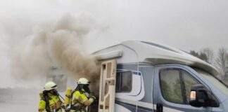 Wohnmobilbrand auf der A352