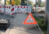 Warnaufsteller - Arbeiten an Gasleitung