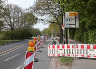 Baustelle Buswendeanlage reicht vom 2. bis 5. Mai in die Theodor-Heuss-Straße Baustelle Buswendeanlage an der Pferderennbahn Langenhagen