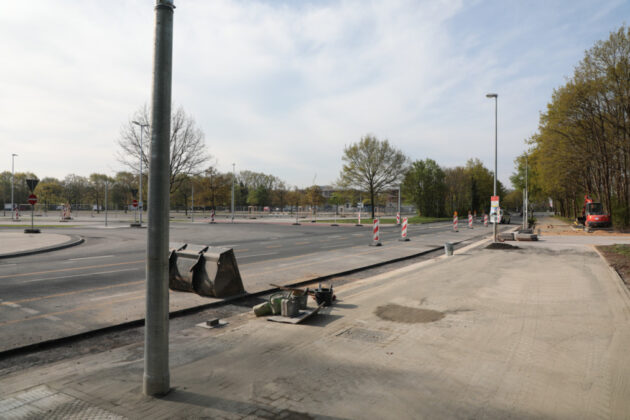 Baustelle Buswendeanlage an der Pferderennbahn Langenhagen