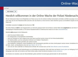 Online-Wache der Niedersächsischen Polizei immer beliebter Screenshot Online-Wache