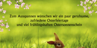 Osterhase mit Osterwünschen