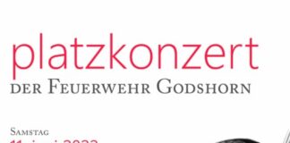 Plakat: Ortsfeuerwehr Godshorn lädt zum traditionellen Platzkonzert am 11. Juni 2022.