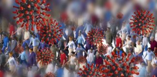 Grafik Coronavirus und Menschen