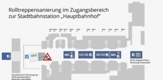 Infografik - Rolltreppensanierung Stadtbahnstation "Hauptbahnhof".