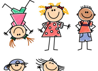 Noch freie Plätze für Sommercamp des Kinderwalds Grafik spielende und hüpfende Kinder