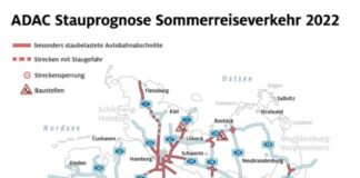 Grafik: ADAC Stauprognose: Hier brauchen Autoreisende im Sommer besonders viel Geduld.